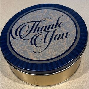 Blue and Gold Thank You Tin
